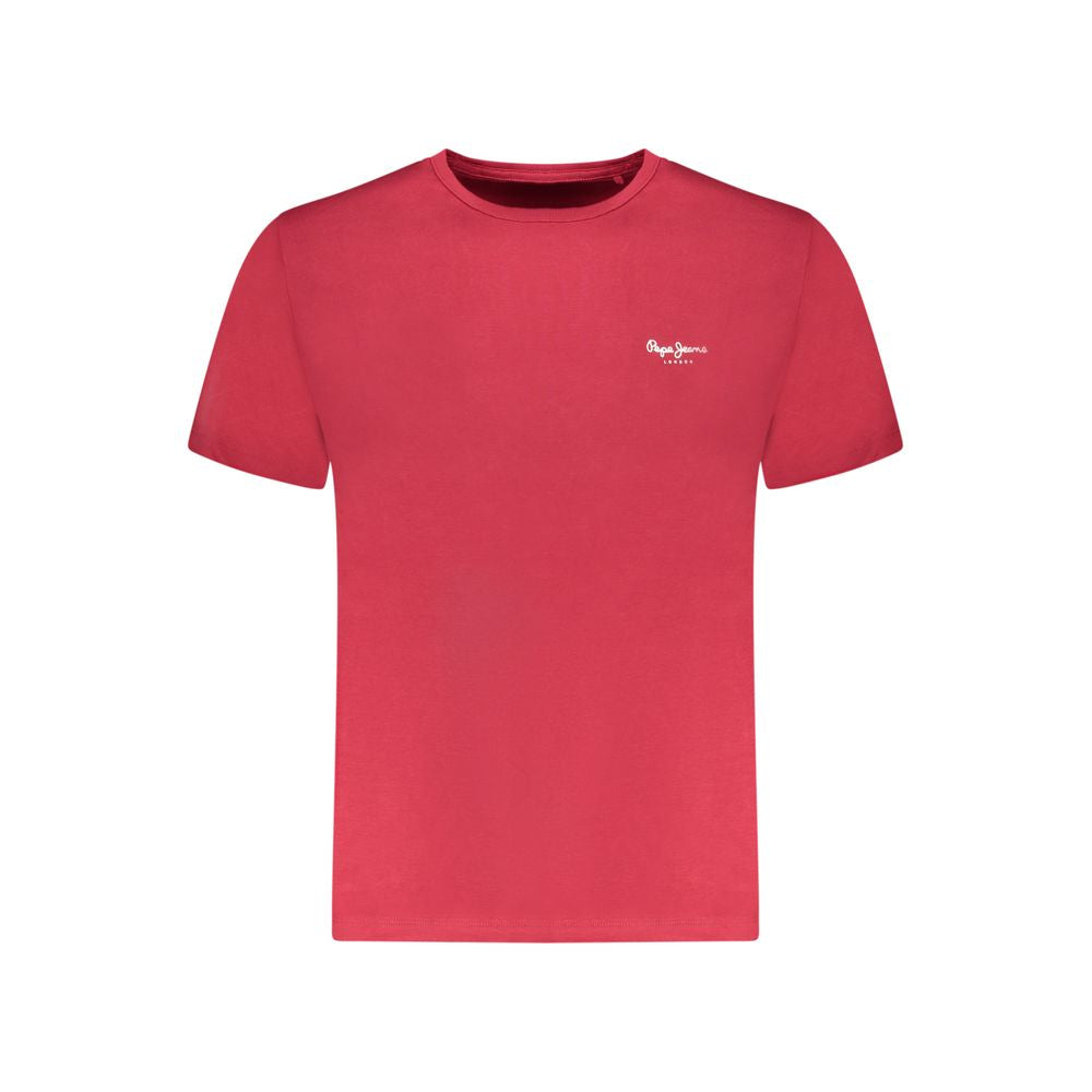 T-shirt da uomo in cotone Rosso Pepe Jeans