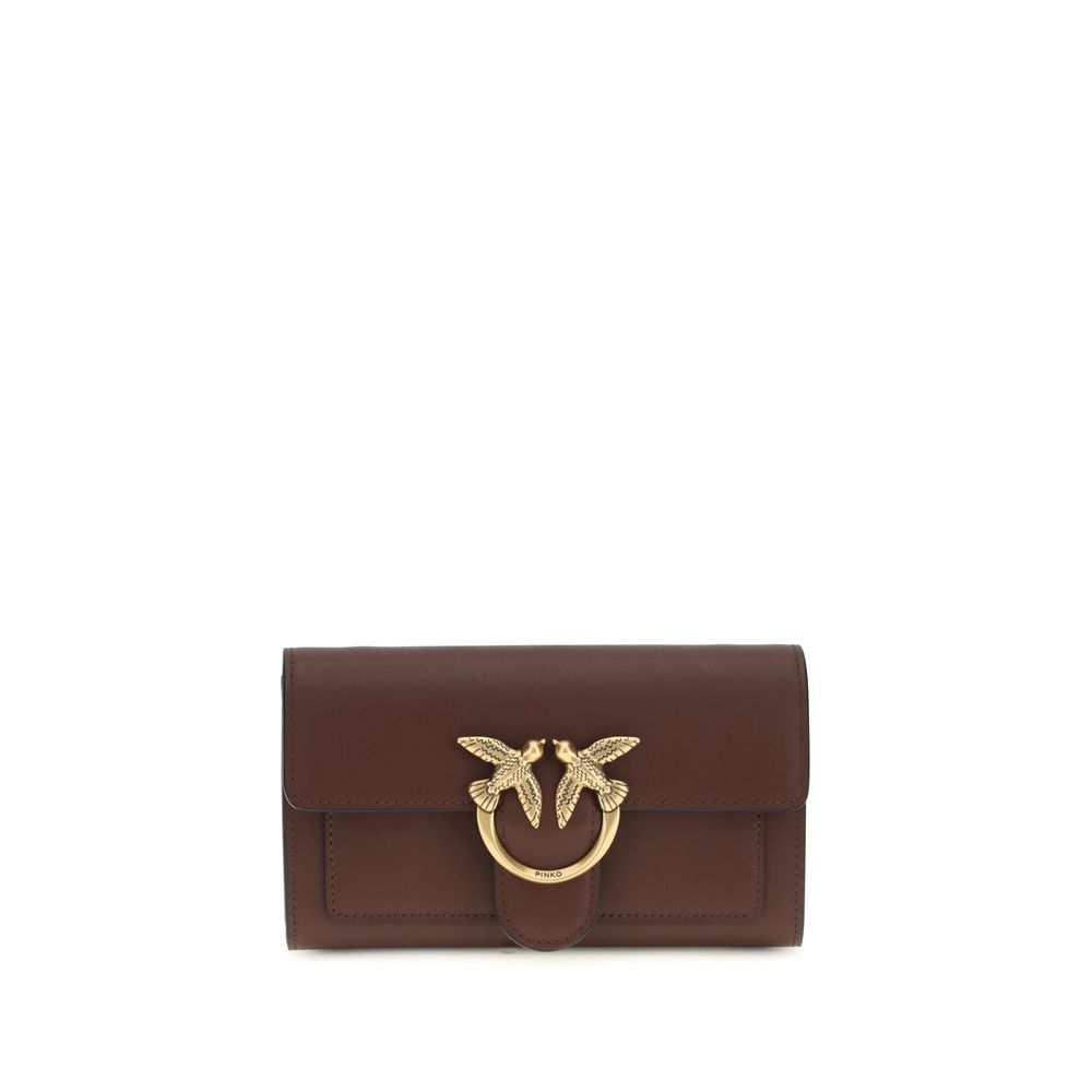 PINKO Portafoglio in pelle di vitello marrone Bos Taurus