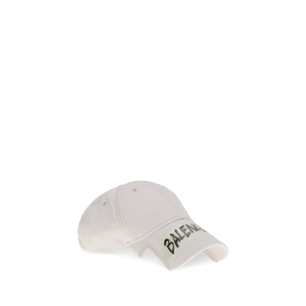 Balenciaga White Cotton Cap (Baseball Hat)