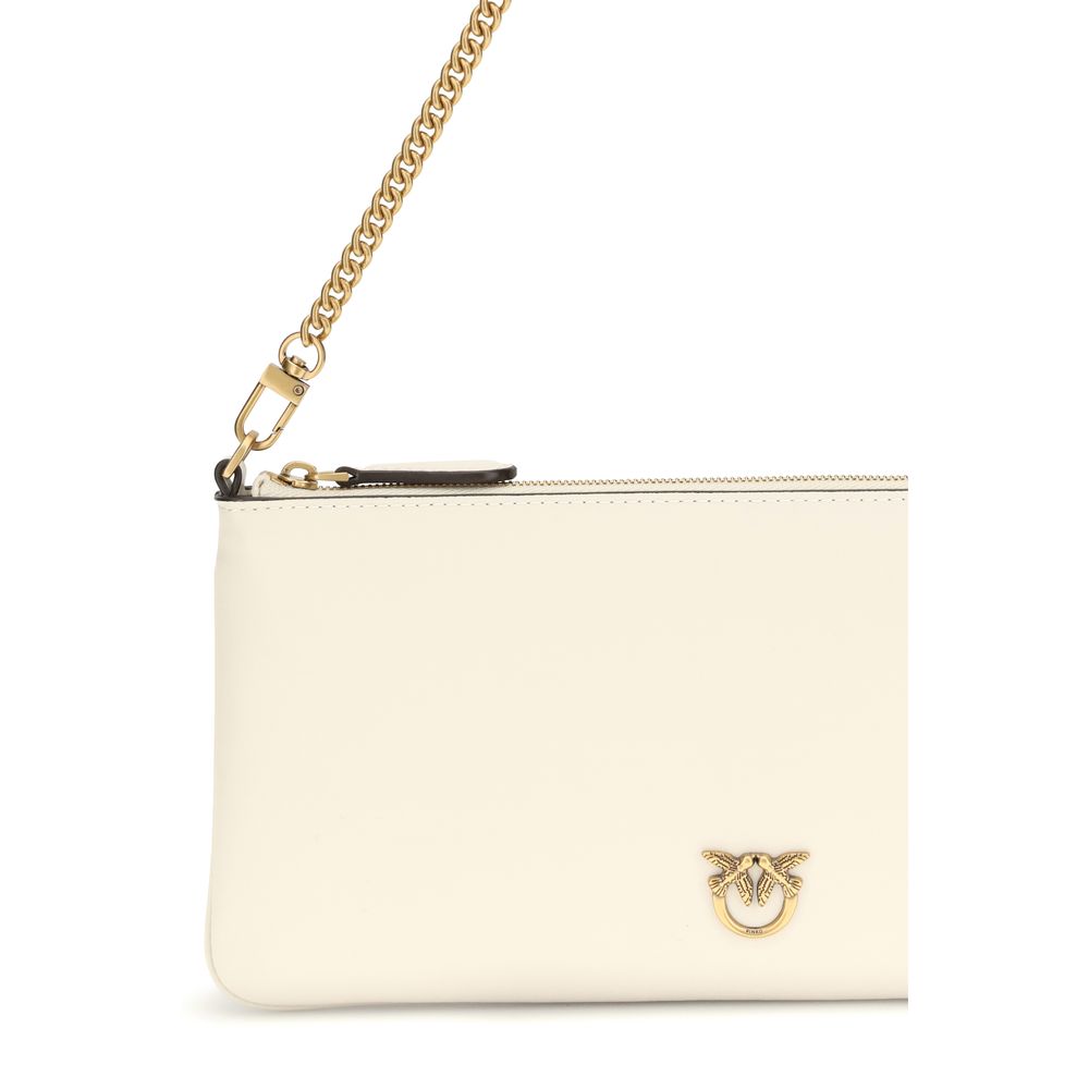 Borsa a spalla PINKO in pelle di vitello bianca Bos Taurus