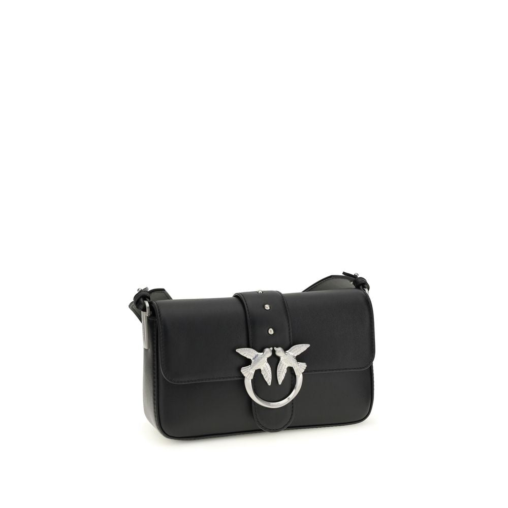 Borsa a tracolla PINKO in pelle di vitello nera Bos Taurus