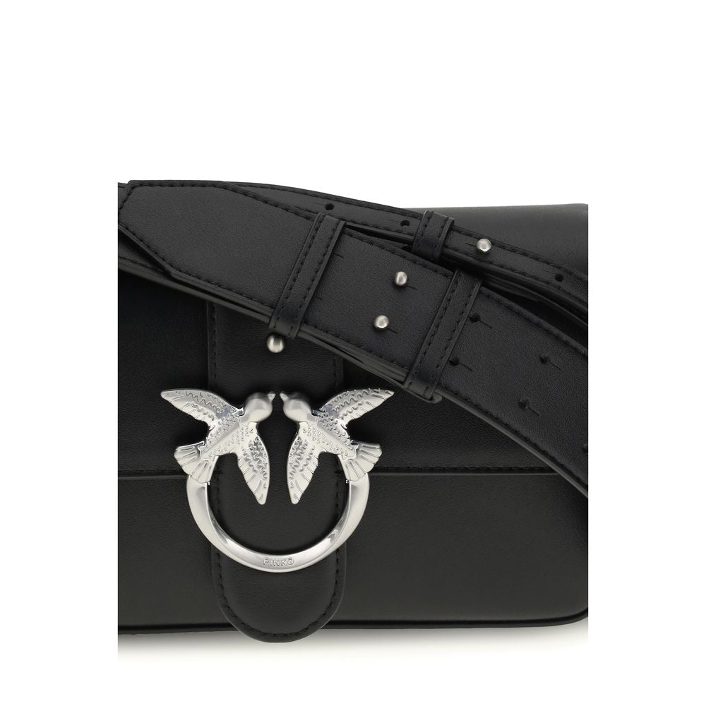 Borsa a tracolla PINKO in pelle di vitello nera Bos Taurus