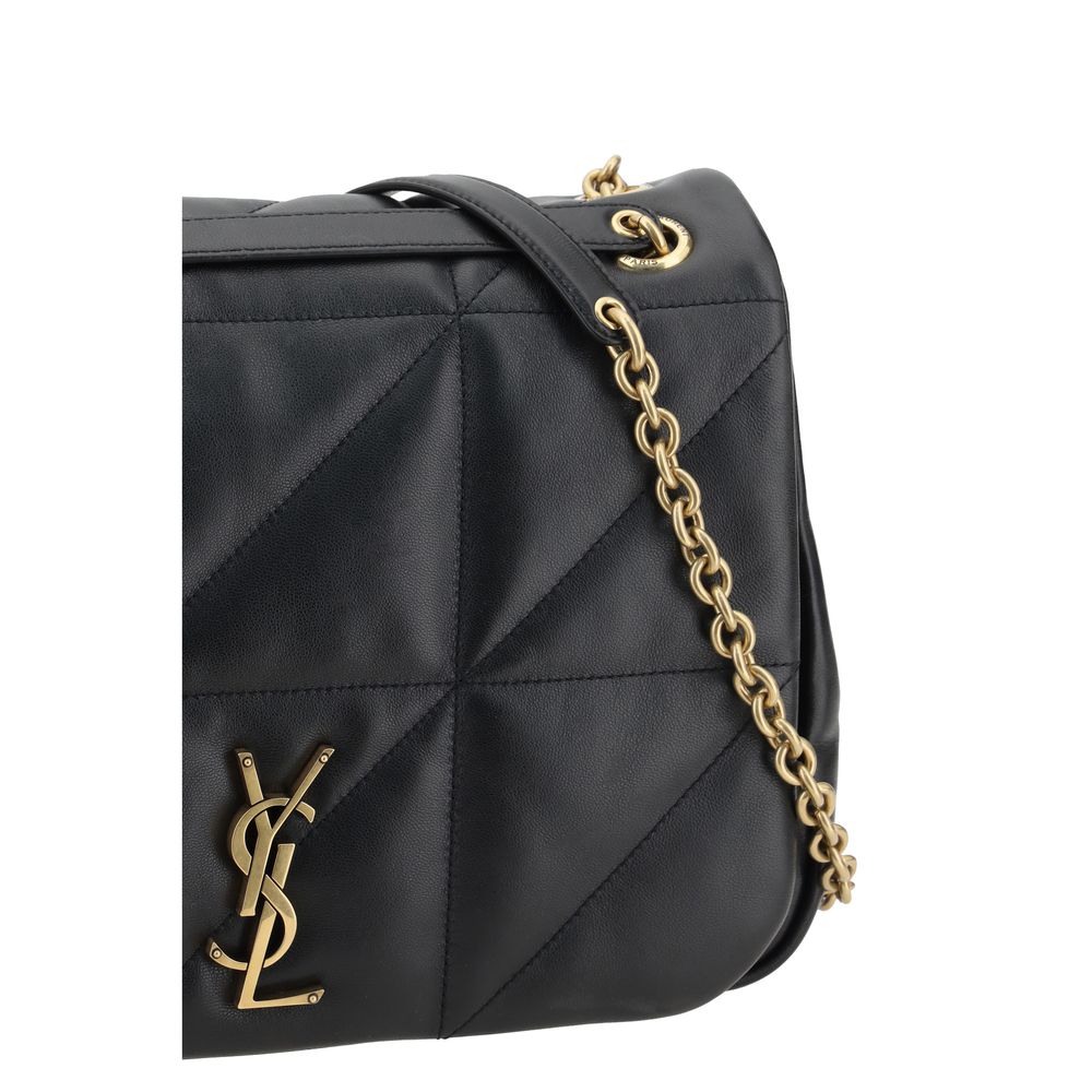 Borsa a tracolla Saint Laurent in pelle di vitello nera Bos Taurus