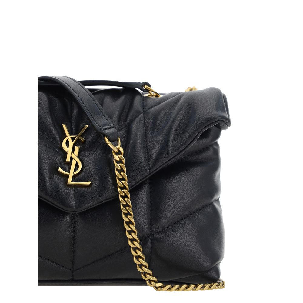 Borsa a Spalla Saint Laurent Nera in Pelle di Agnello Ovis Aries