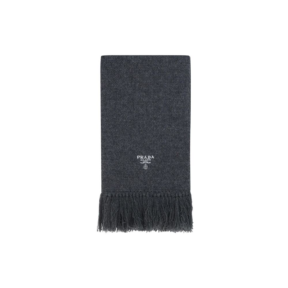 Sciarpa in cashmere grigio Prada