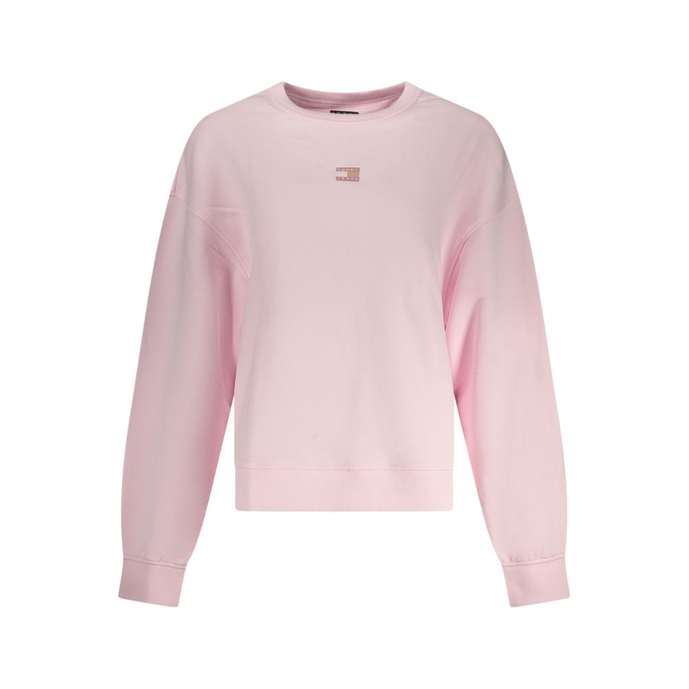 Felpa rosa in cotone da donna Tommy Hilfiger