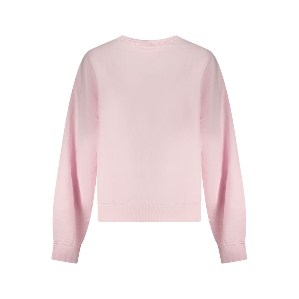 Felpa rosa in cotone da donna Tommy Hilfiger
