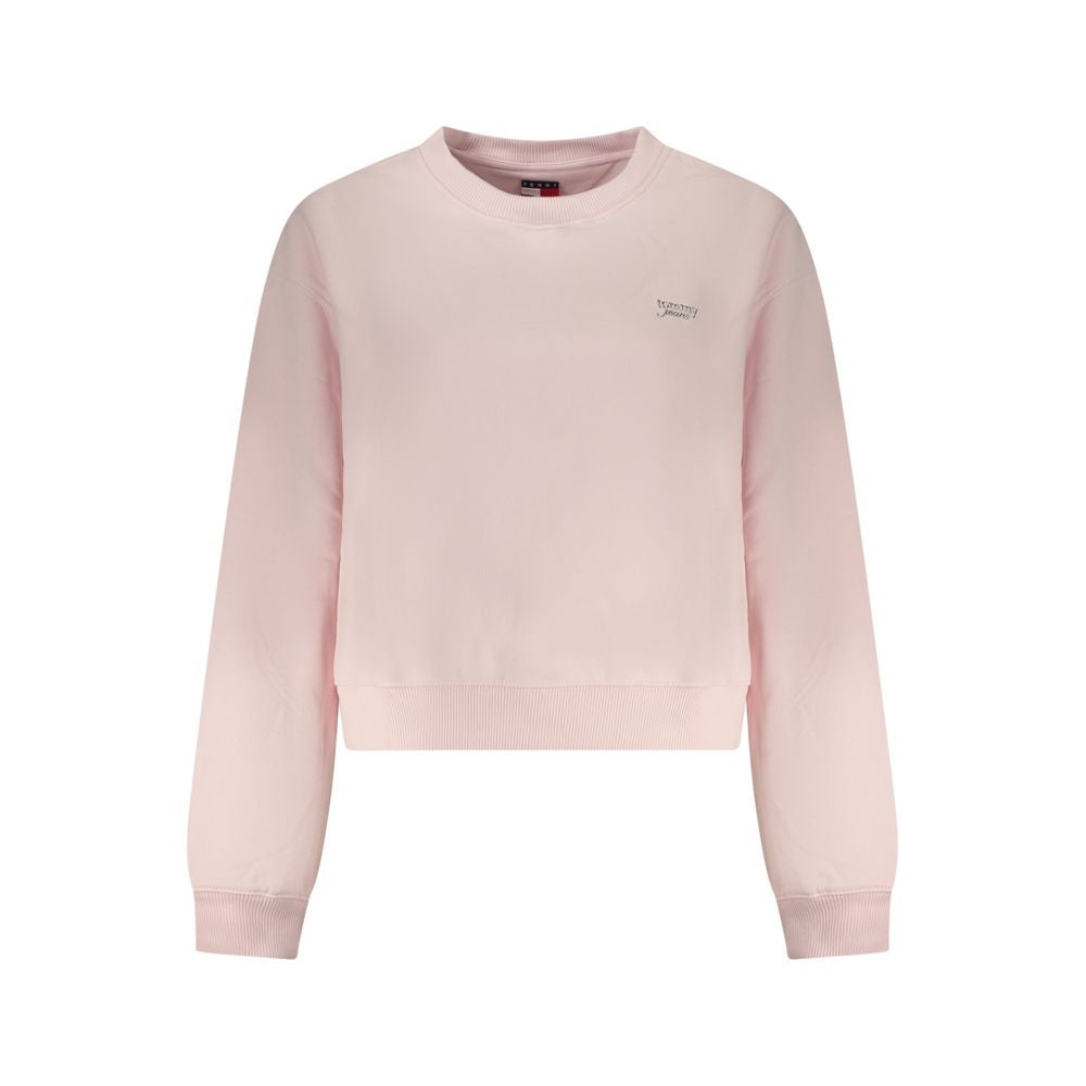 Felpa rosa in cotone da donna Tommy Hilfiger
