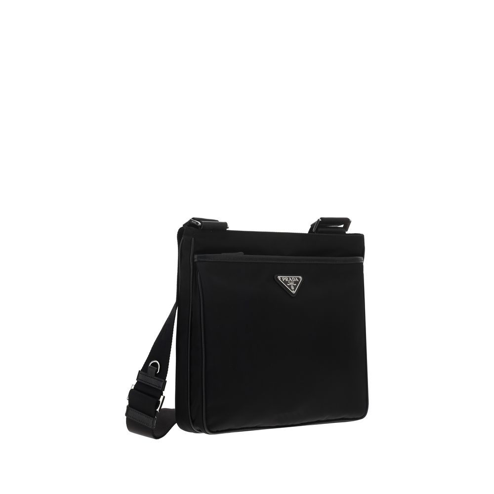 Borsa a tracolla Prada in nylon nero