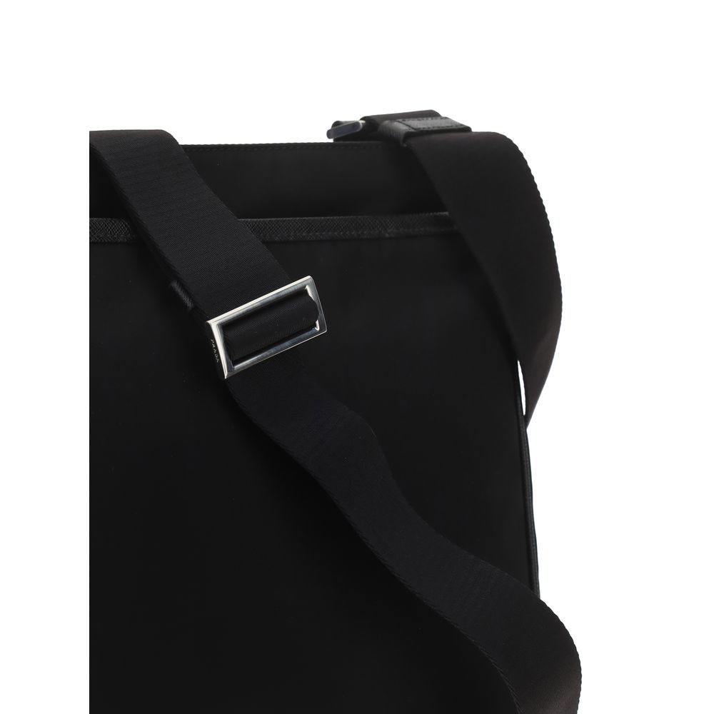 Borsa a tracolla Prada in nylon nero