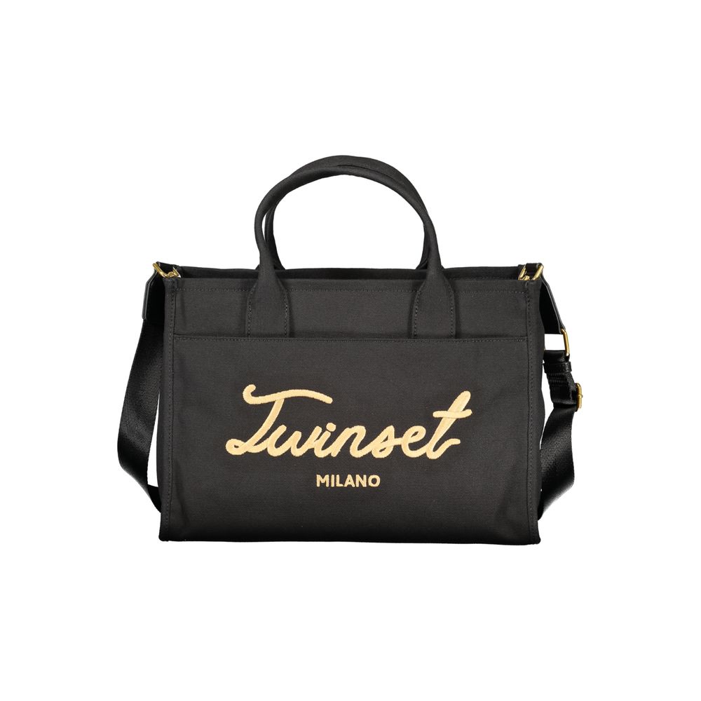 Borsa Tote da Donna Twinset in Cotone Nero