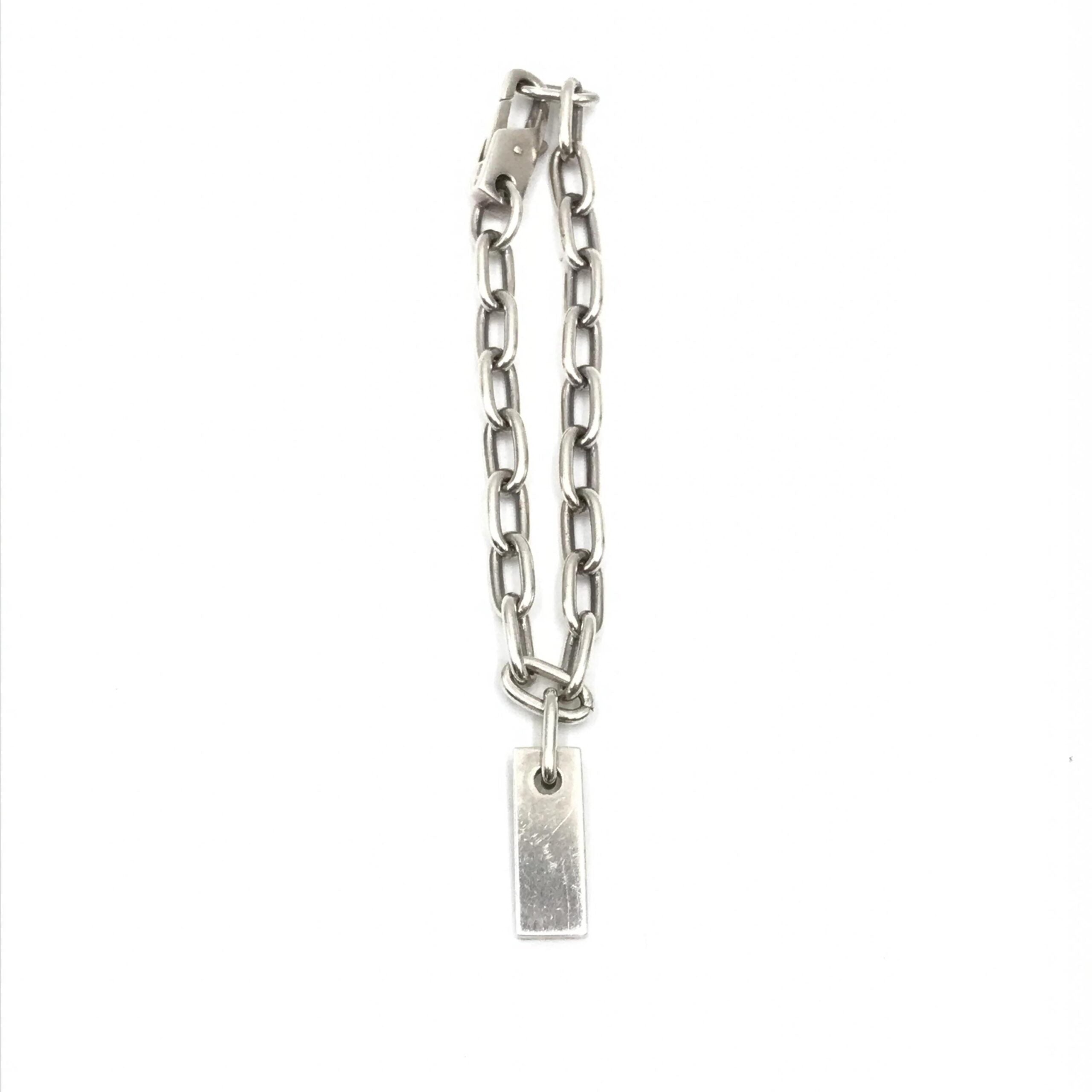 Bracciale a catena Gucci in argento sterling con placca logo