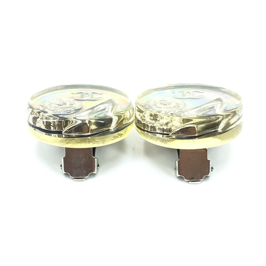 Orecchini a clip Chanel Vintage con logo olografico
