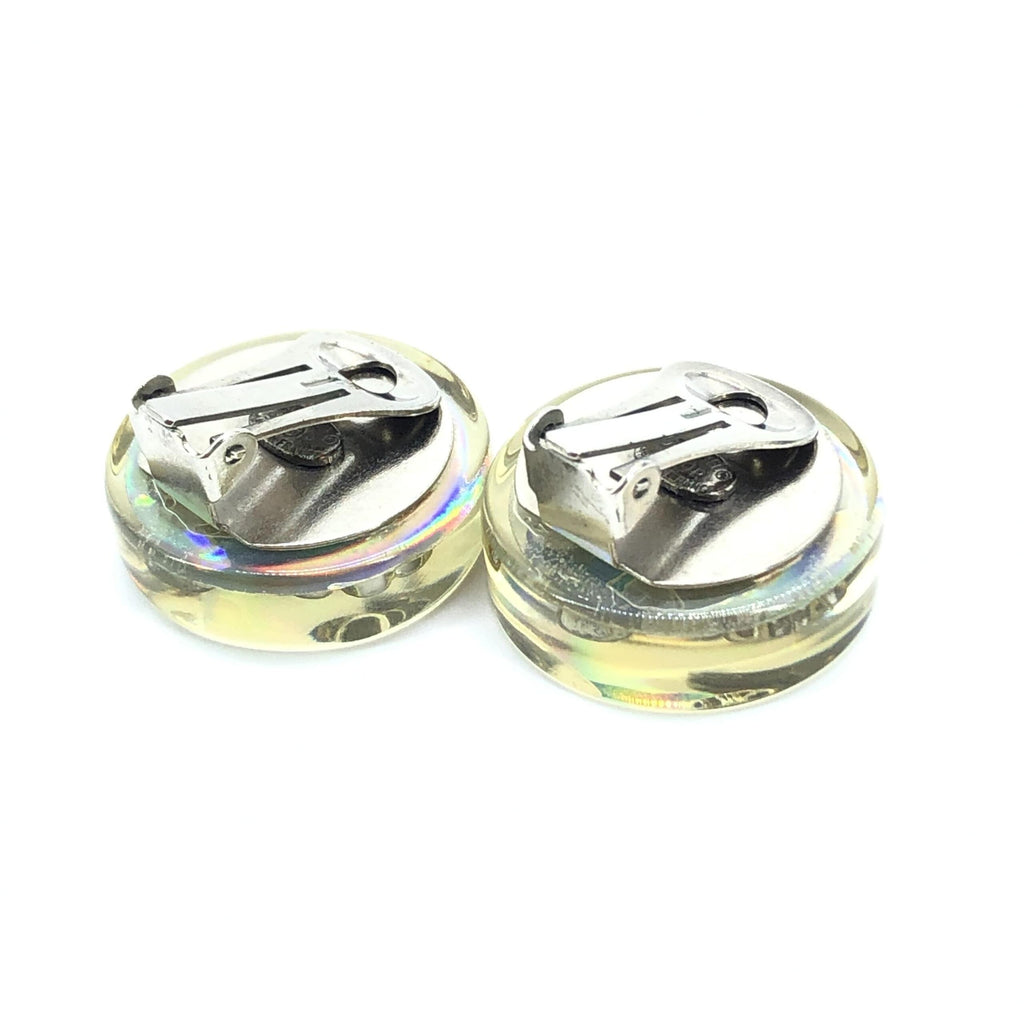 Orecchini a clip Chanel Vintage con logo olografico
