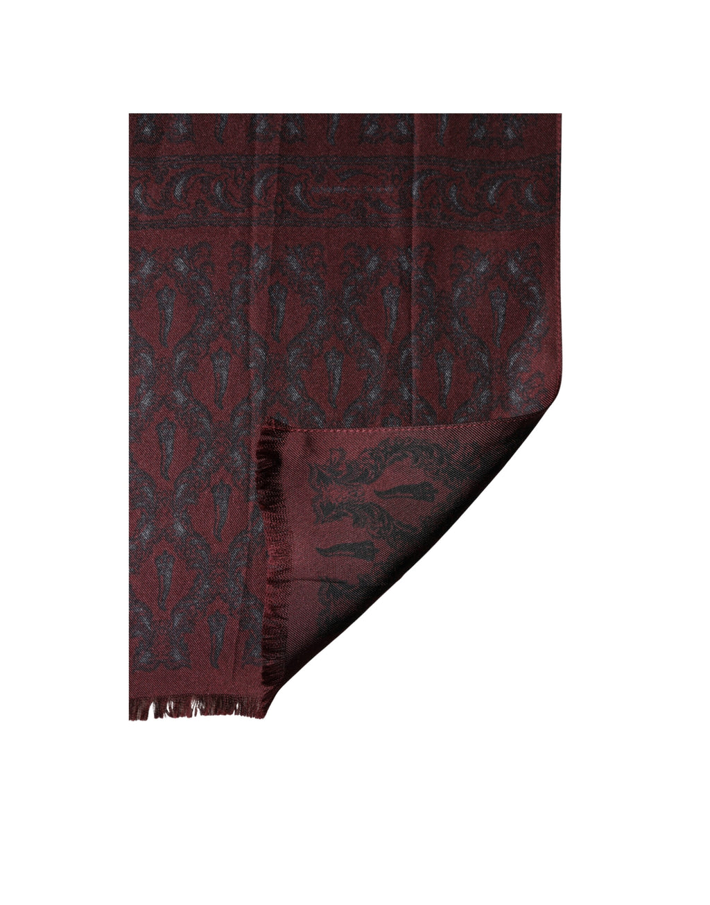 Dolce & Gabbana Foulard Paisley in Seta Borgogna e Nera 135 cm X 22 cm Sciarpa