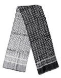 Sciarpa Foulard Dolce & Gabbana Nero Grigio Seta Uccelli Frange Avvolgente 140cm X 23cm