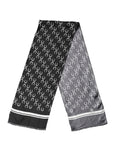 Foulard da collo da uomo in seta nera con motivo a ferro di cavallo Dolce & Gabbana 136 cm x 23 cm