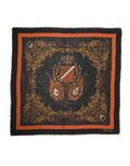 Sciarpa da uomo in cashmere Dolce & Gabbana, stampa a stemma multicolor, 272 cm x 132 cm
