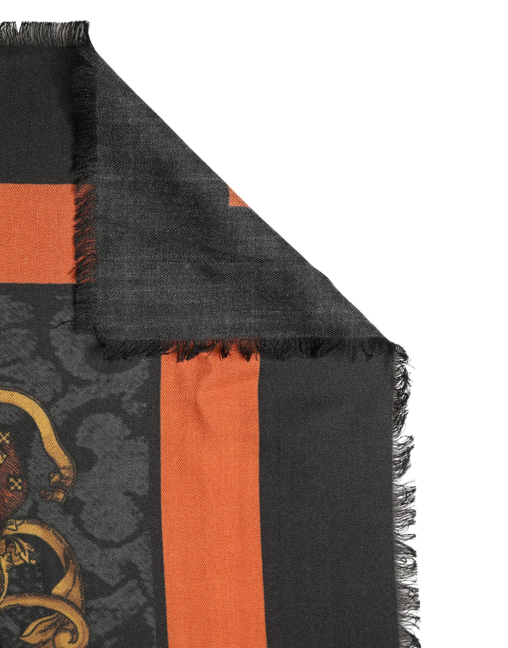 Sciarpa da uomo in cashmere Dolce & Gabbana, stampa a stemma multicolor, 272 cm x 132 cm