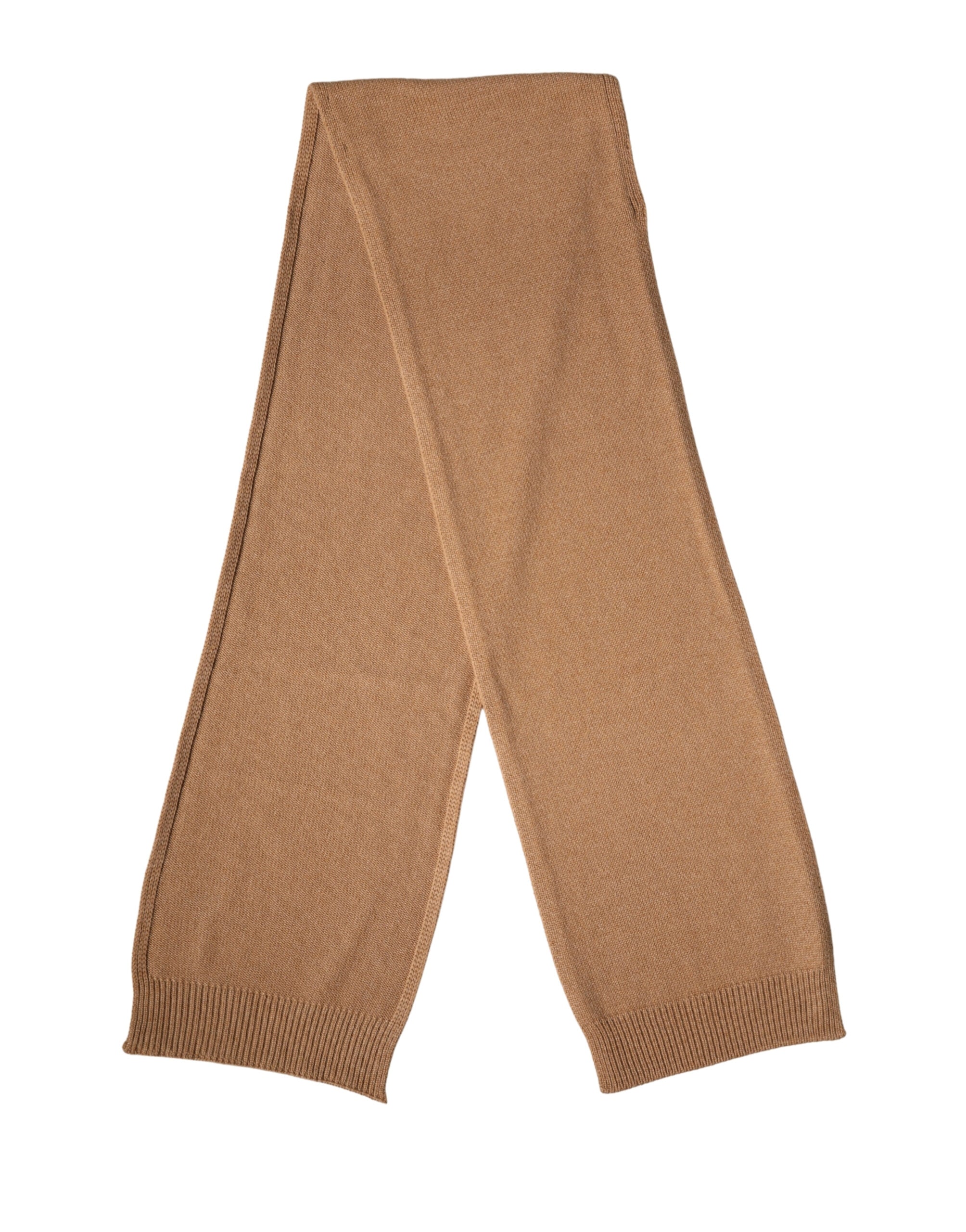Sciarpa Foulard Uomo Dolce & Gabbana in Cashmere Marrone Lavorata a Maglia 207cm x 29cm