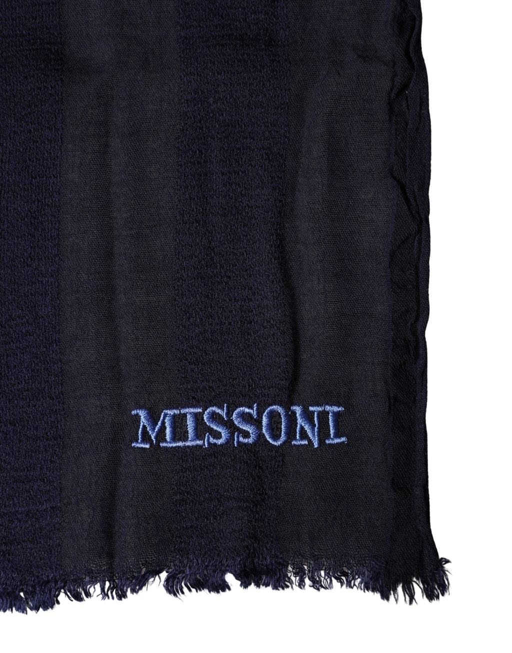 Sciarpa Dolce & Gabbana Unisex in Lana Maglia Blu Scuro con Frange 170cm x 60cm