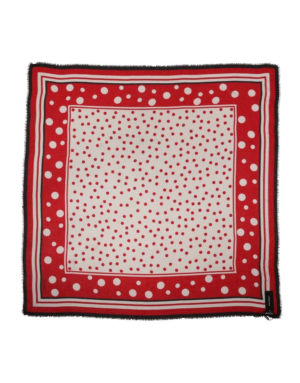 Foulard quadrato Dolce & Gabbana a pois rossi 130 cm x 130 cm