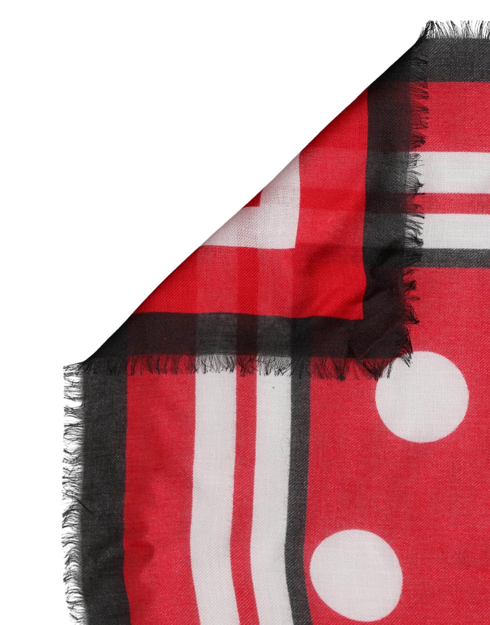 Foulard quadrato Dolce & Gabbana a pois rossi 130 cm x 130 cm