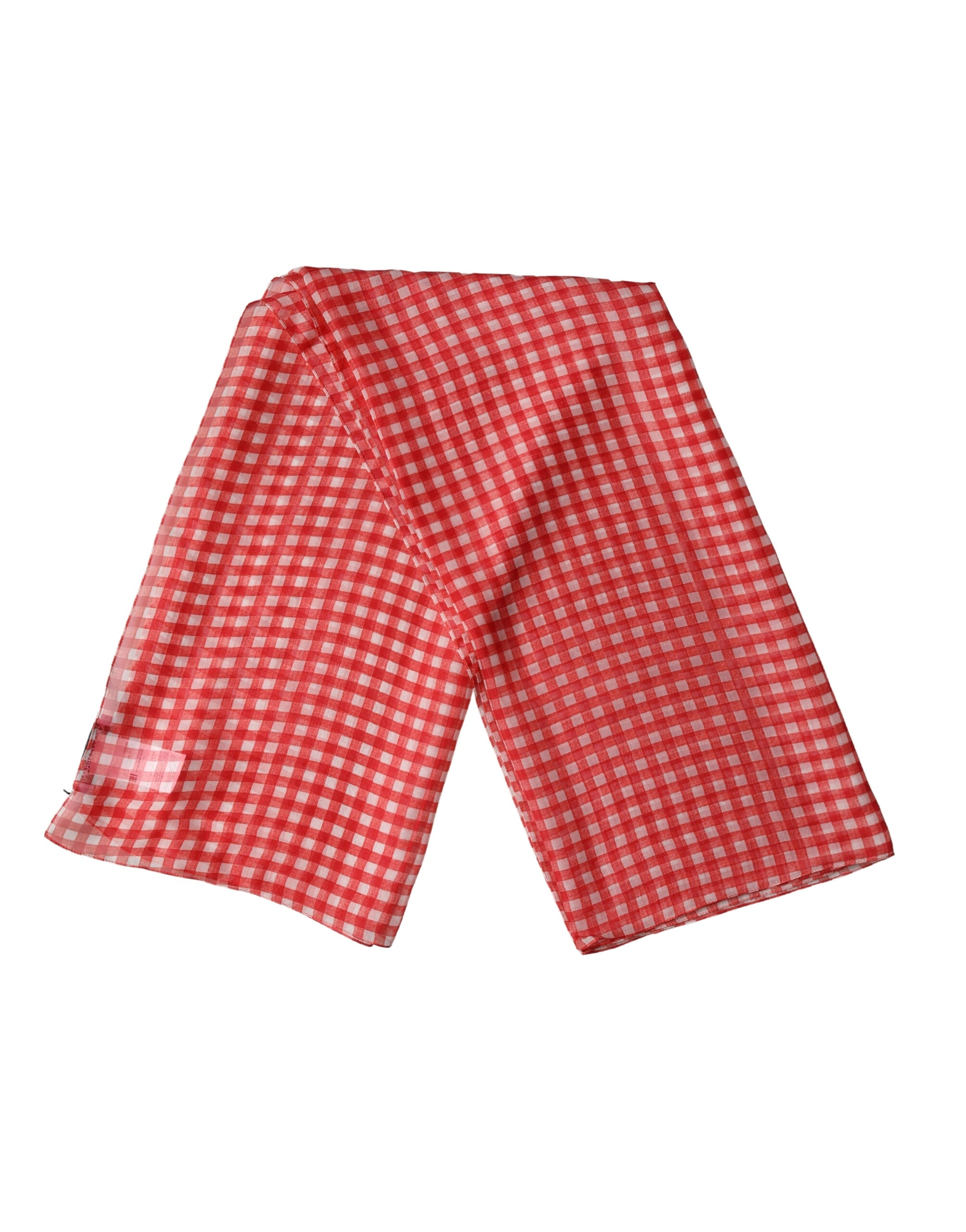 Foulard sciarpa in seta a quadri bianco e rosso Dolce & Gabbana 140 cm x 136 cm