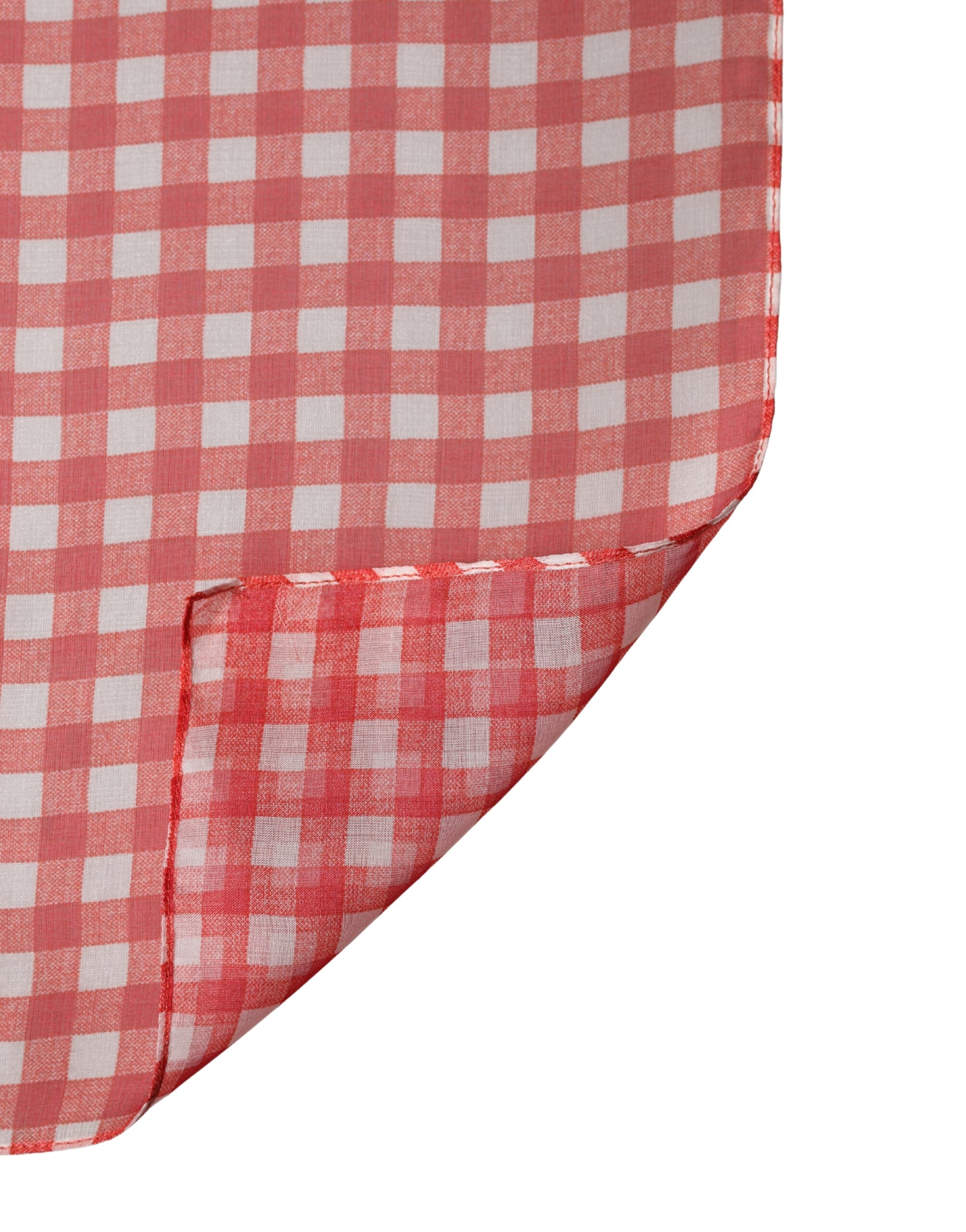 Foulard sciarpa in seta a quadri bianco e rosso Dolce & Gabbana 140 cm x 136 cm
