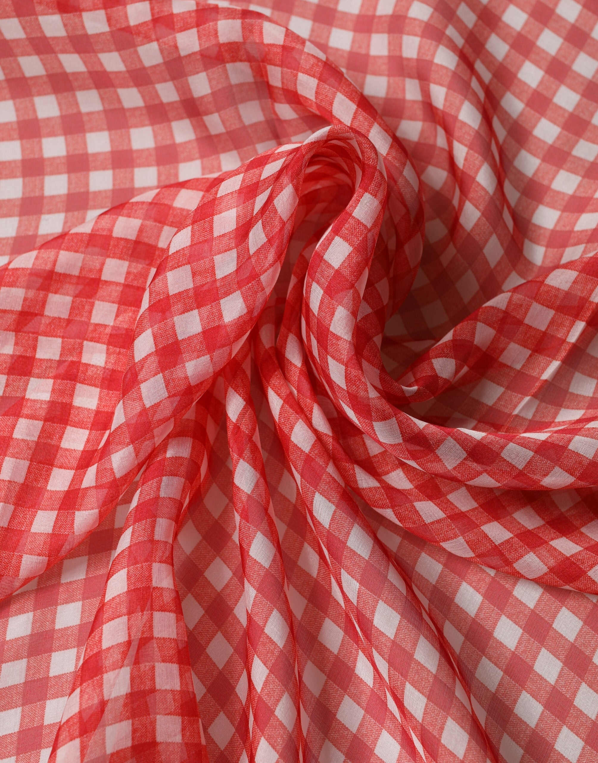 Foulard sciarpa in seta a quadri bianco e rosso Dolce & Gabbana 140 cm x 136 cm