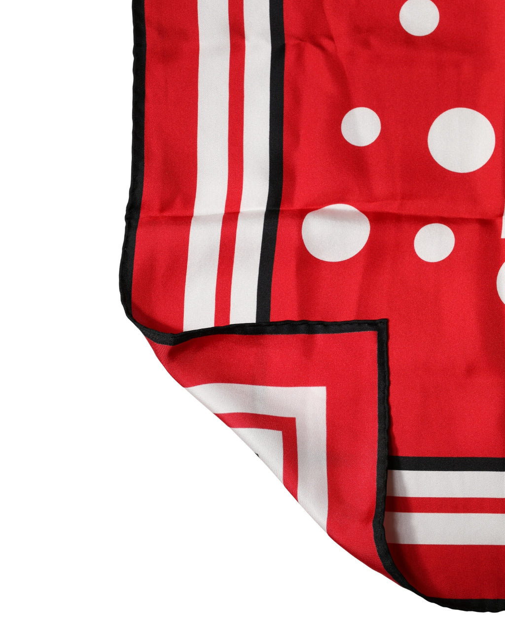 Foulard quadrato Dolce & Gabbana a pois rossi e bianchi 90 cm x 88 cm