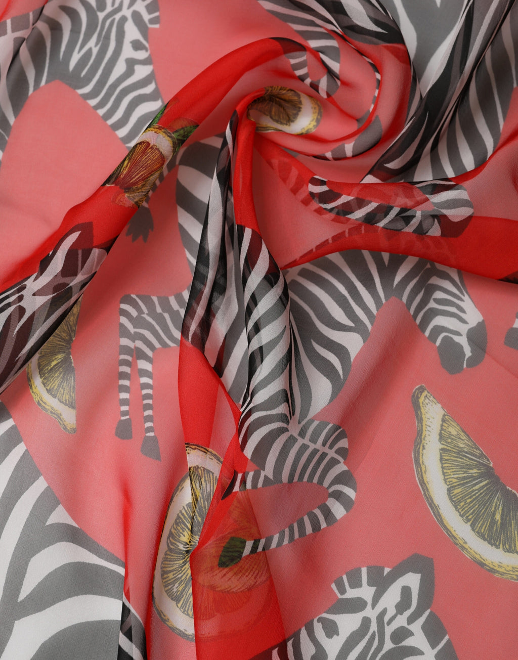 Dolce & Gabbana Sciarpa Stola Foulard in Seta Stampa Zebrata Rossa 200 cm x 132 cm