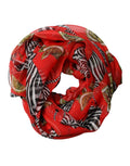 Dolce & Gabbana Sciarpa Stola Foulard in Seta Stampa Zebrata Rossa 200 cm x 132 cm