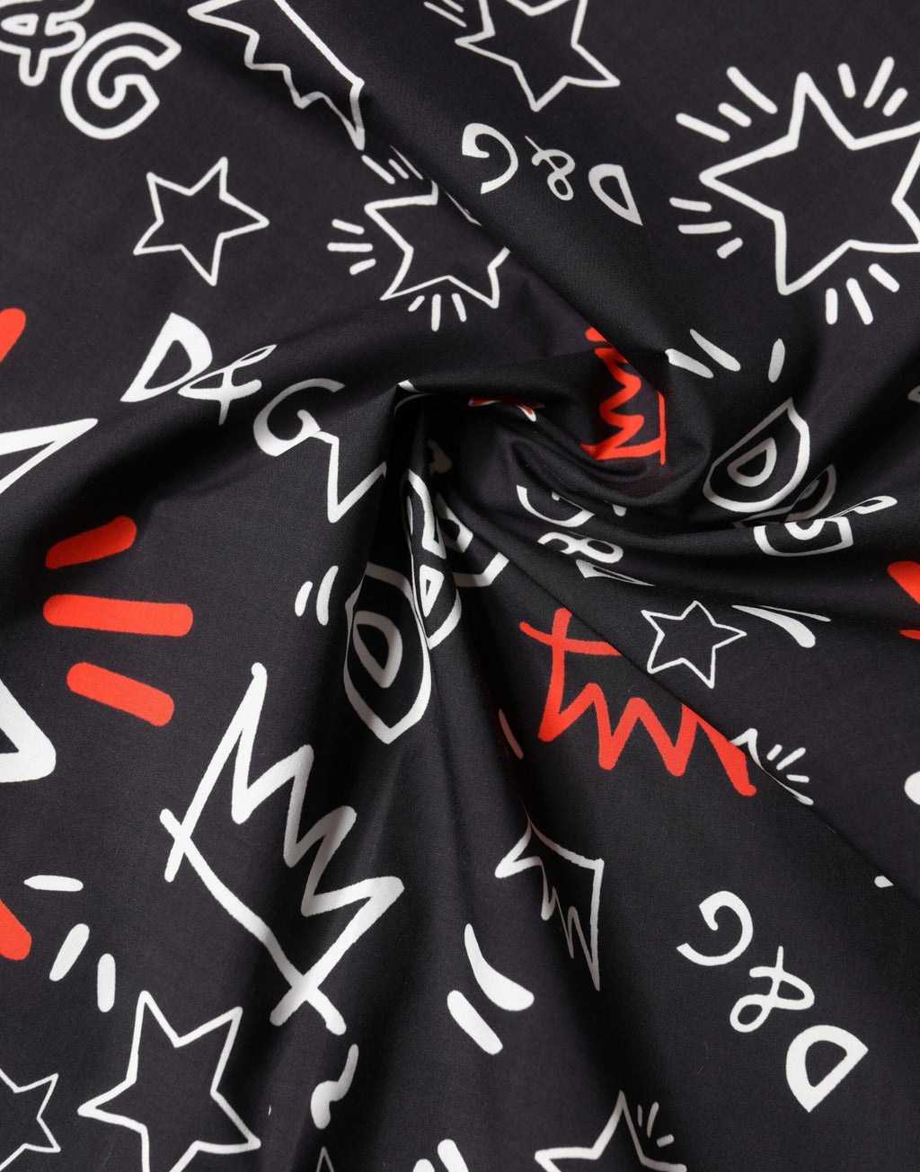 Foulard Dolce & Gabbana in cotone con corona DG, nero, bianco e rosso, 47 cm x 46 cm