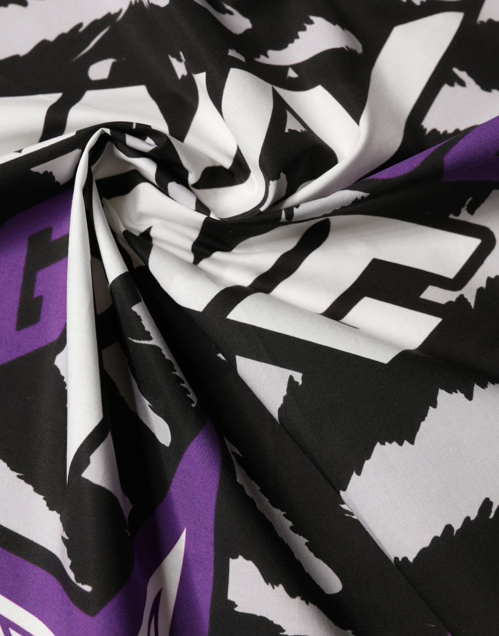 Foulard Dolce & Gabbana King in cotone nero viola DG 51 cm x 49,5 cm