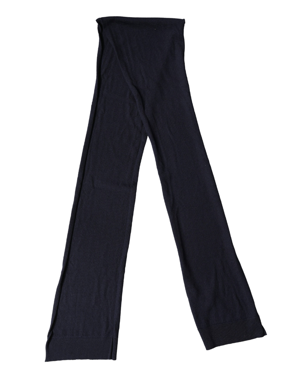 Dolce & Gabbana Sciarpa/Scialle in lana nera lavorata a maglia, collo a scialle, 200cm x 25cm