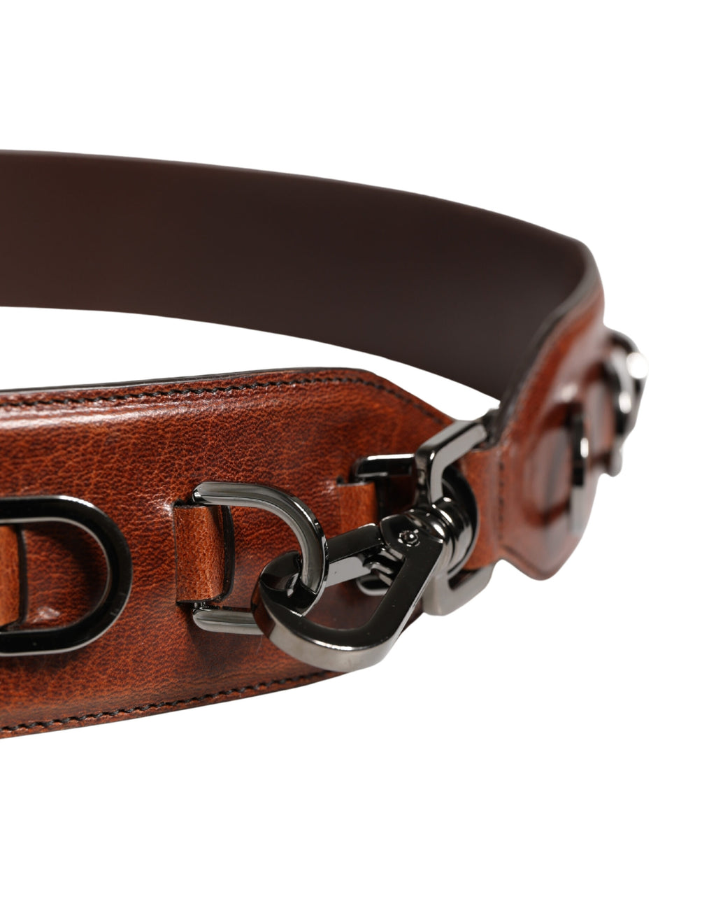 Dolce & Gabbana Tracolla in Velluto e Pelle con Cavallo Marrone
