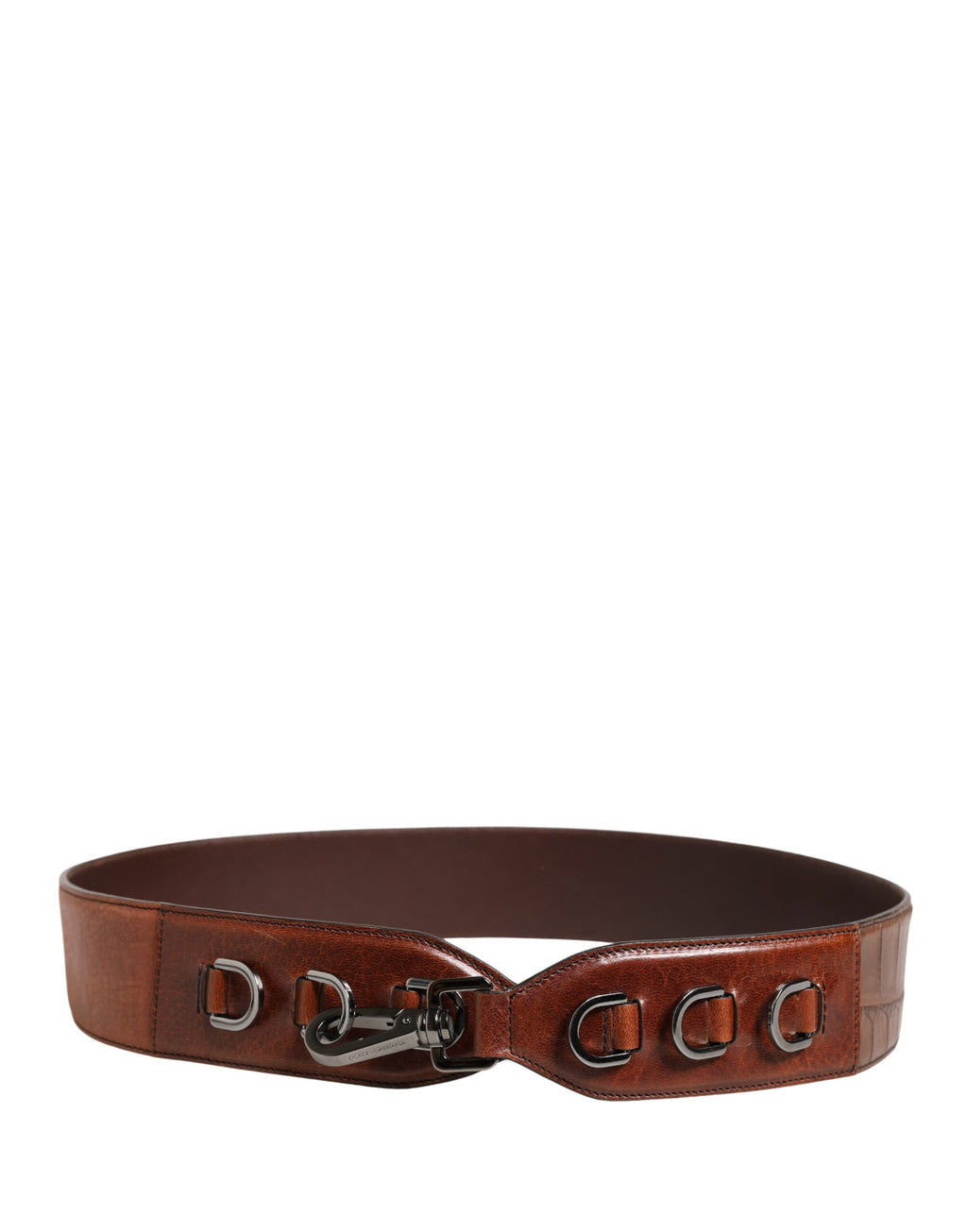 Dolce & Gabbana Tracolla in Velluto e Pelle con Cavallo Marrone
