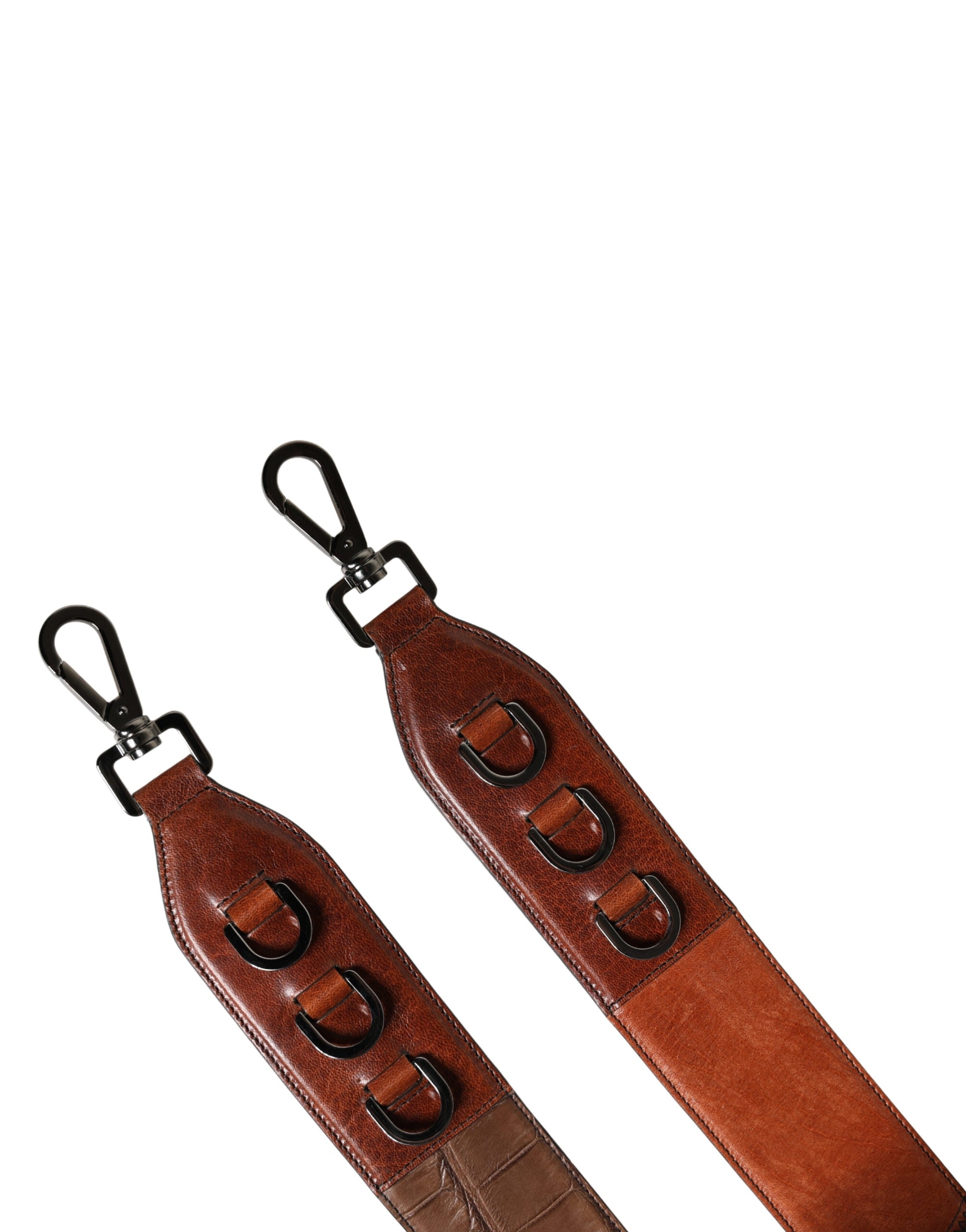 Dolce & Gabbana Tracolla in Velluto e Pelle con Cavallo Marrone