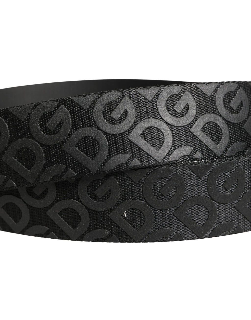 Cintura Dolce & Gabbana nera con logo monogram e fibbia in metallo argentato