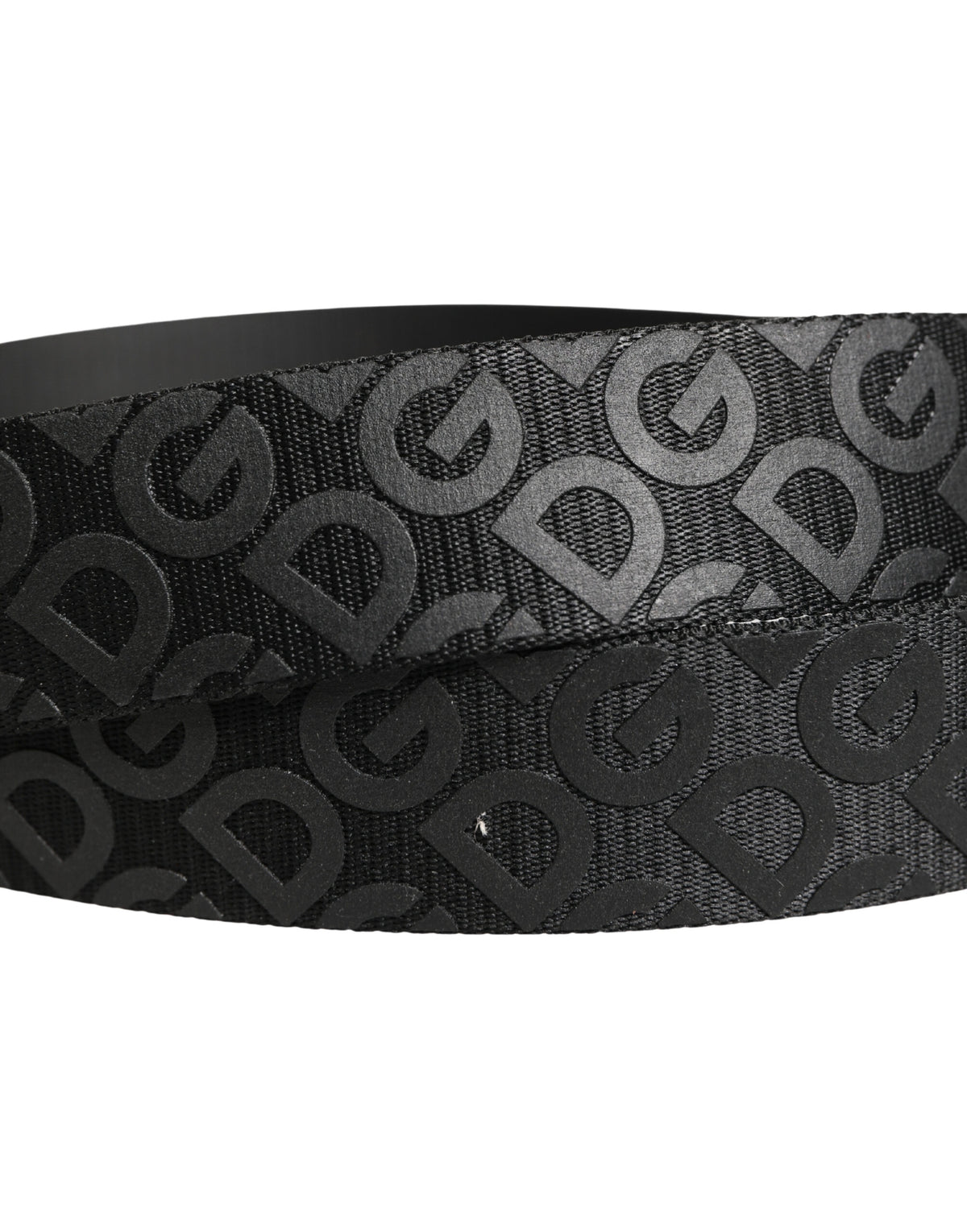 Cintura Dolce & Gabbana nera con logo monogram e fibbia in metallo argentato