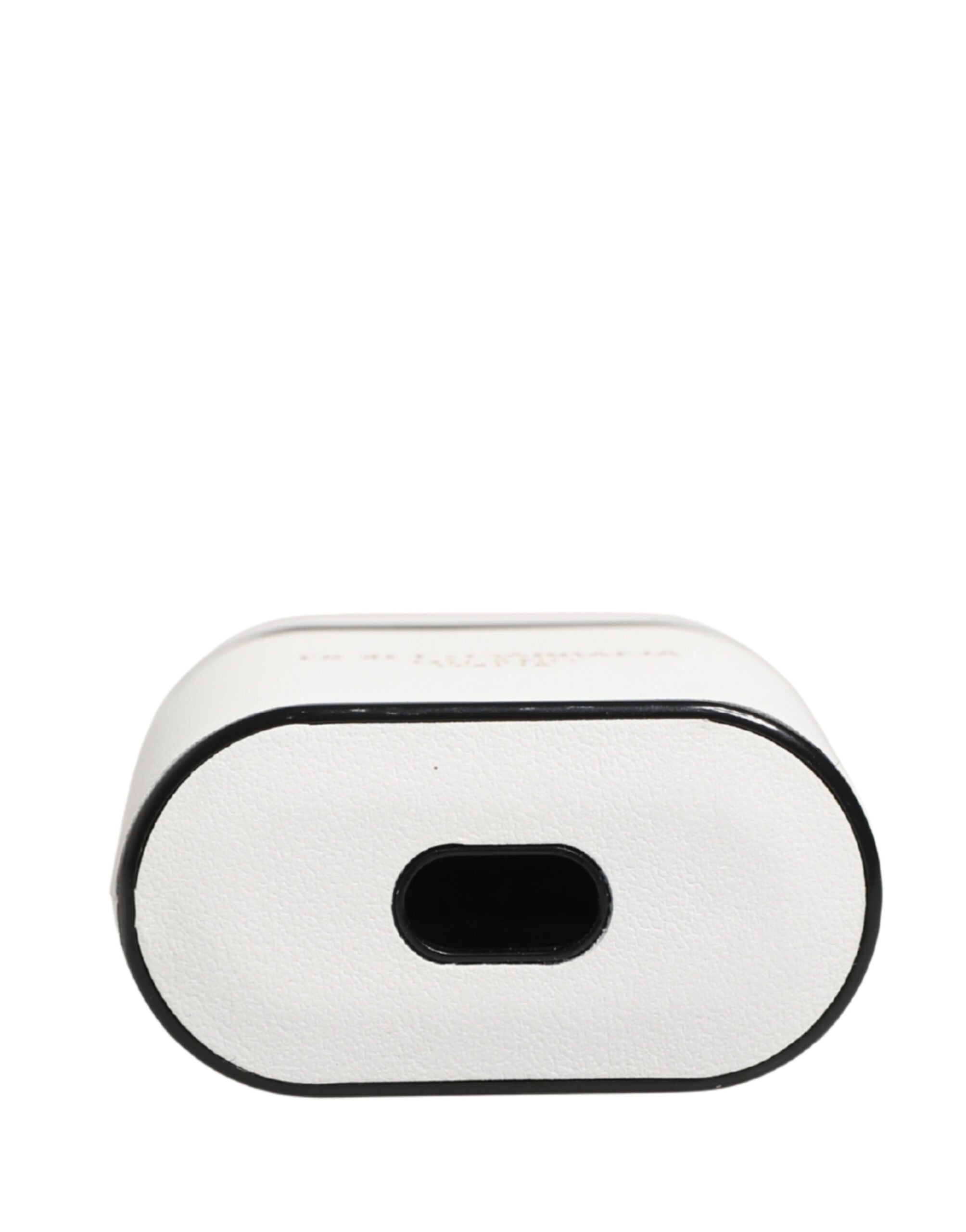 Dolce & Gabbana Custodia Airpods Bianca in Pelle di Vitello con Stampa Logo