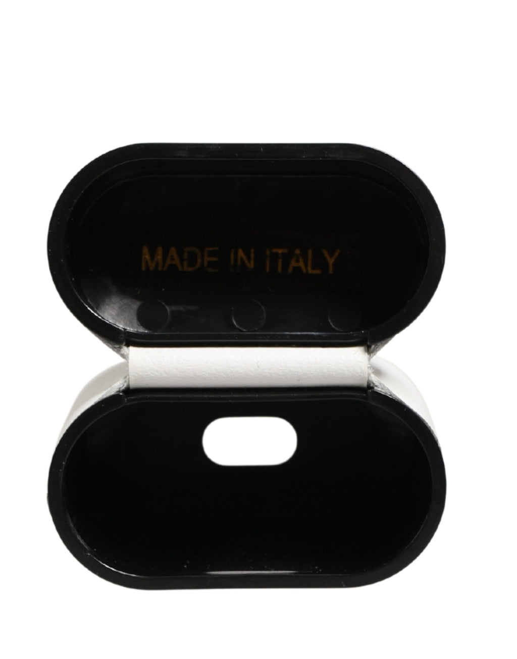 Dolce & Gabbana Custodia Airpods Bianca in Pelle di Vitello con Stampa Logo