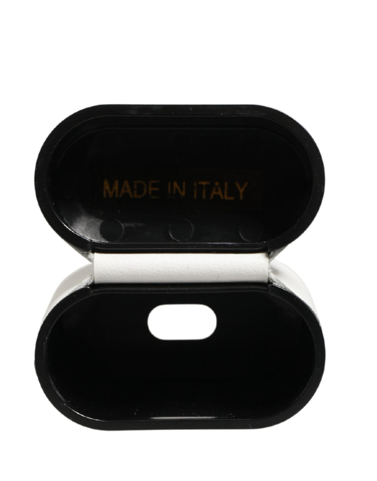 Dolce & Gabbana Custodia Airpods Bianca in Pelle di Vitello con Stampa Logo