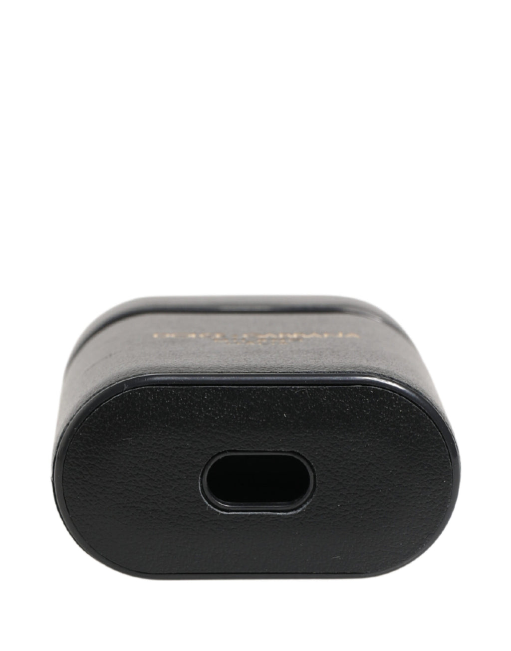 Dolce & Gabbana Custodia per AirPods con Supporto a Scomparsa in Pelle di Vitello Nera con Stampa Logo