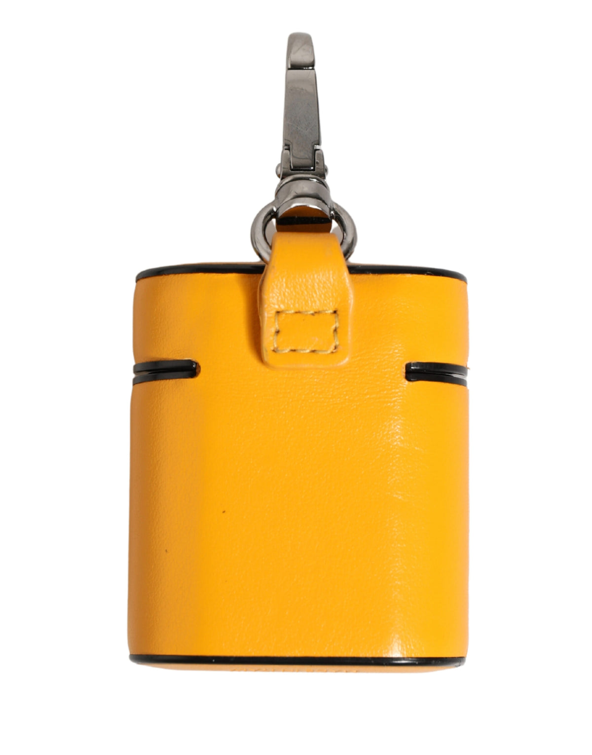Custodia con cinturino per Airpods Dolce & Gabbana in pelle di vitello gialla con logo