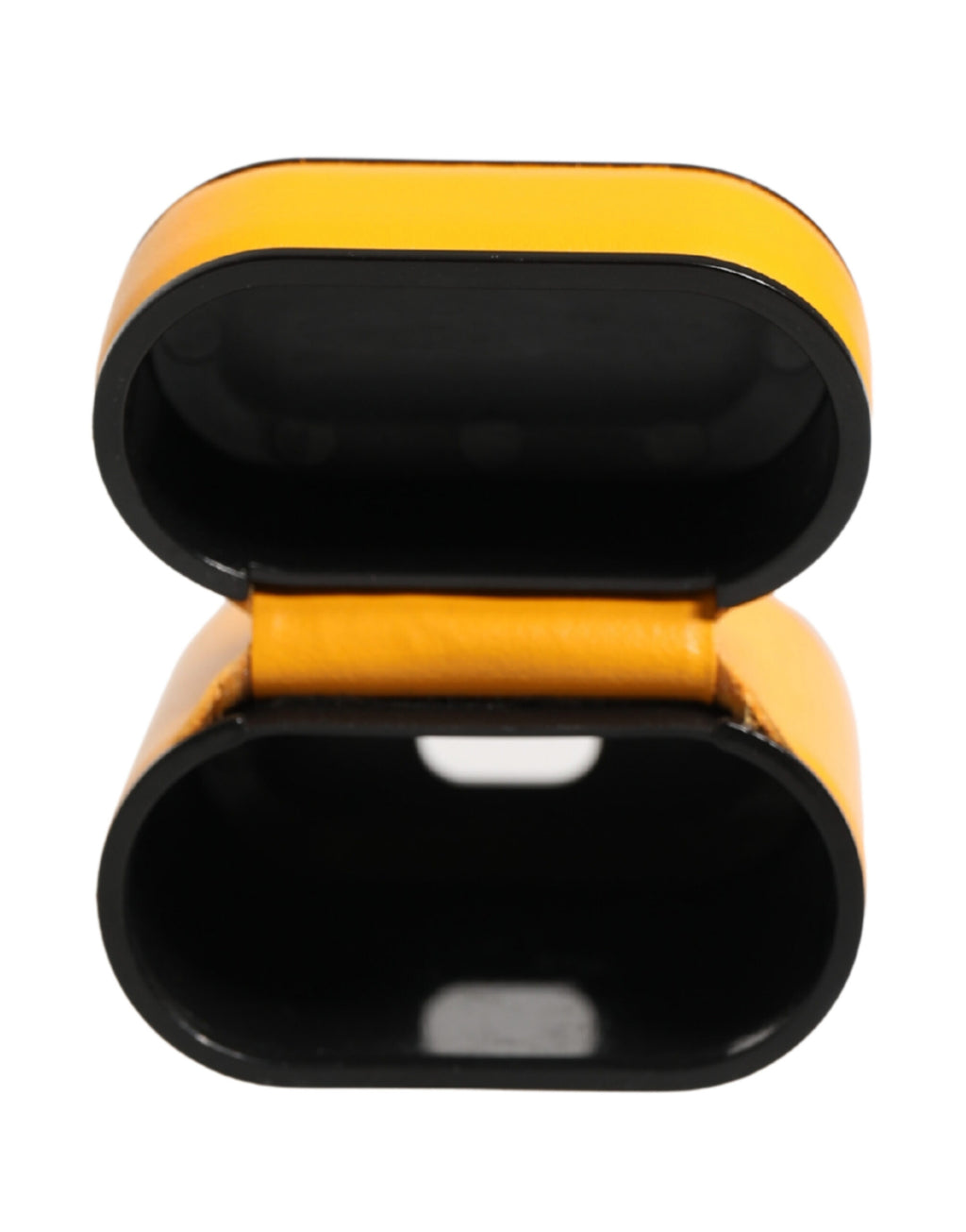Custodia con cinturino per Airpods Dolce & Gabbana in pelle di vitello gialla con logo
