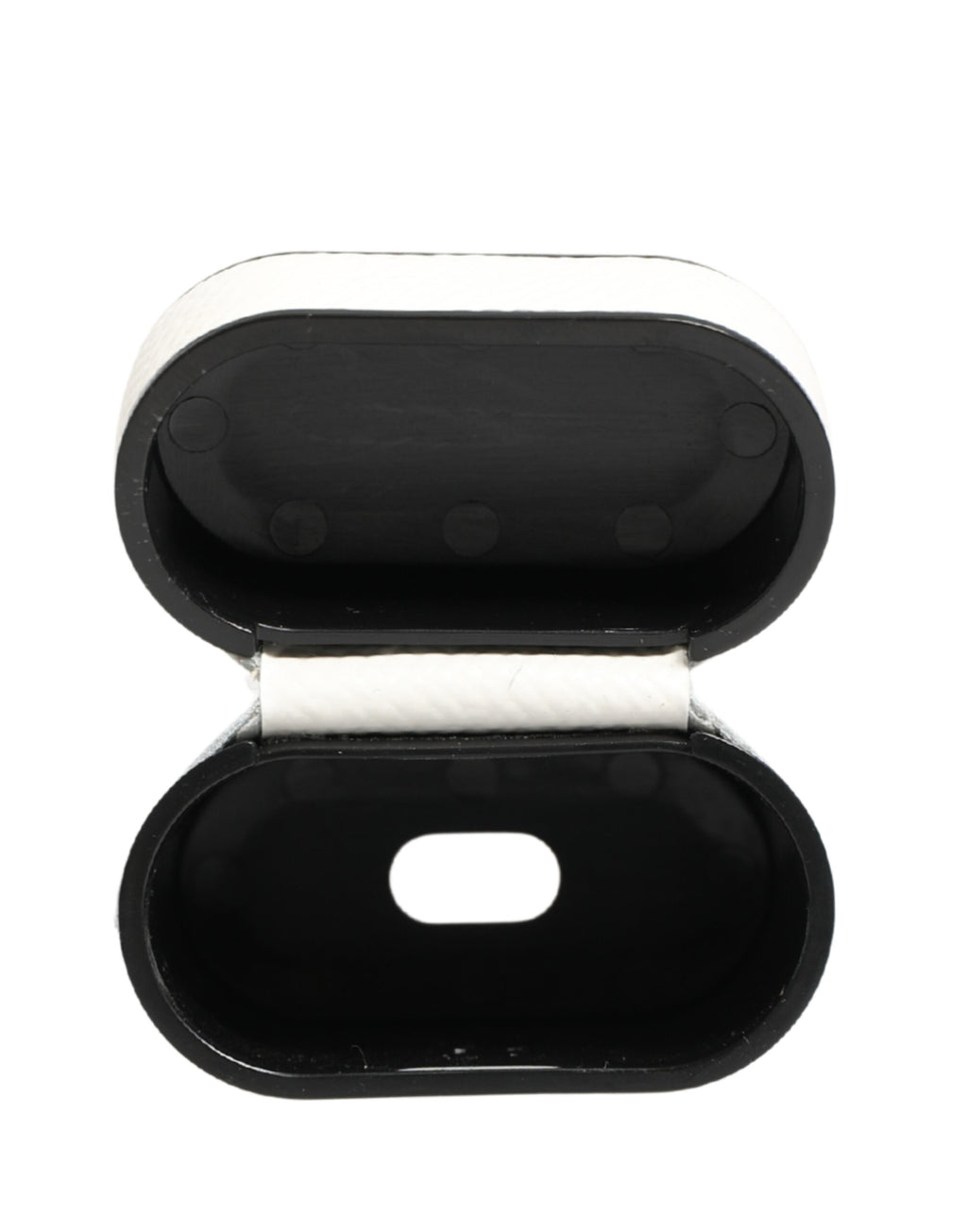 Custodia per Airpods Dolce & Gabbana in pelle di vitello bianca con cinturino e logo