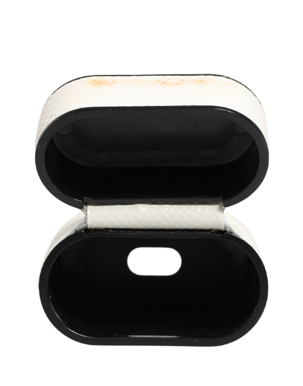 Custodia per Airpods Dolce & Gabbana in pelle di vitello bianca con cinturino e logo