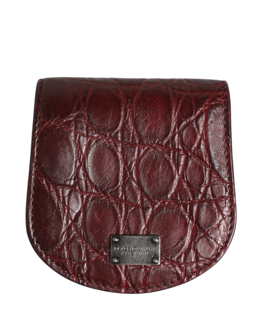 Portacondomi tascabile Dolce & Gabbana in pelle esotica bordeaux